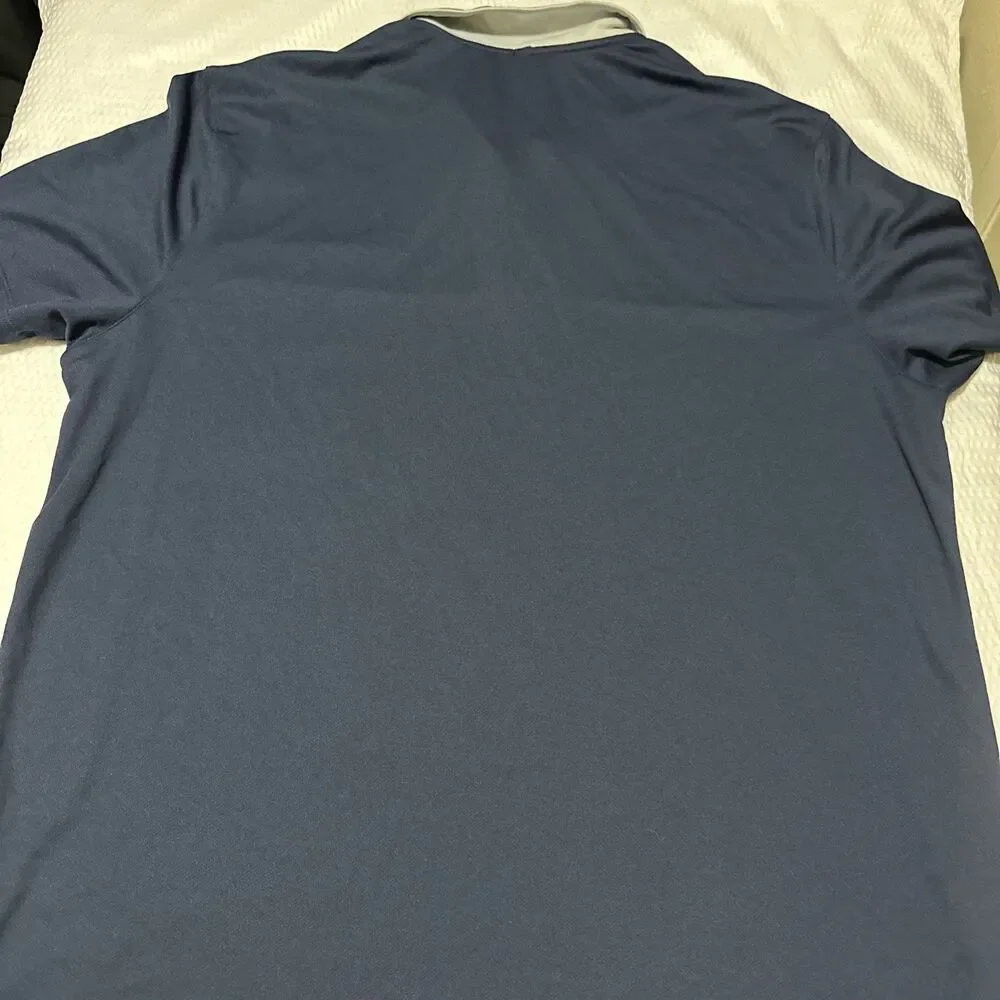 Nike Golf Polo Shirt Men's XL Dri-Fit Blue Grey Colorblock Stretch Performance